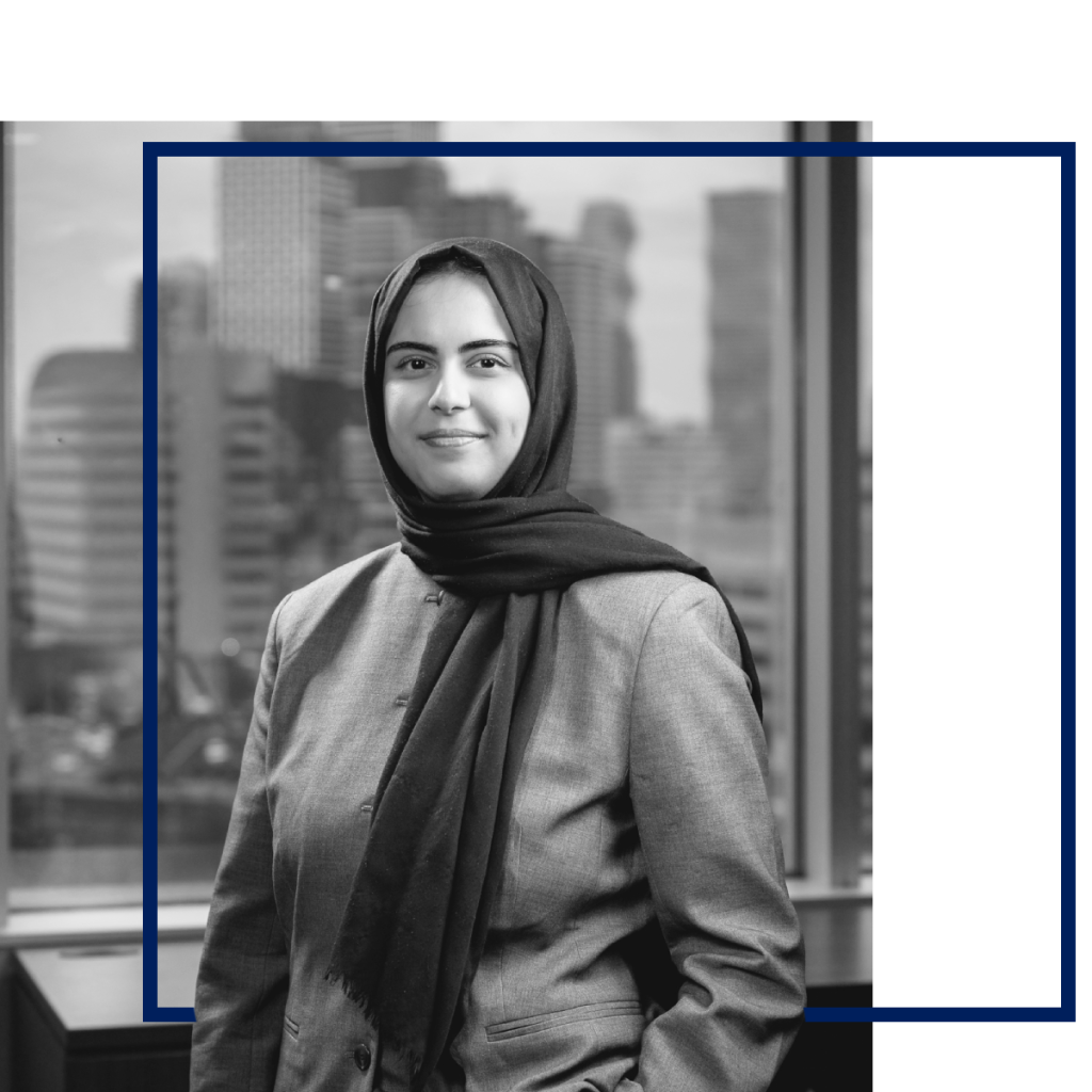 Female lawyer in Hijab smiling at camera